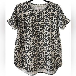 New Directions Leopard Print Short Sleeve Studio T-Shirt